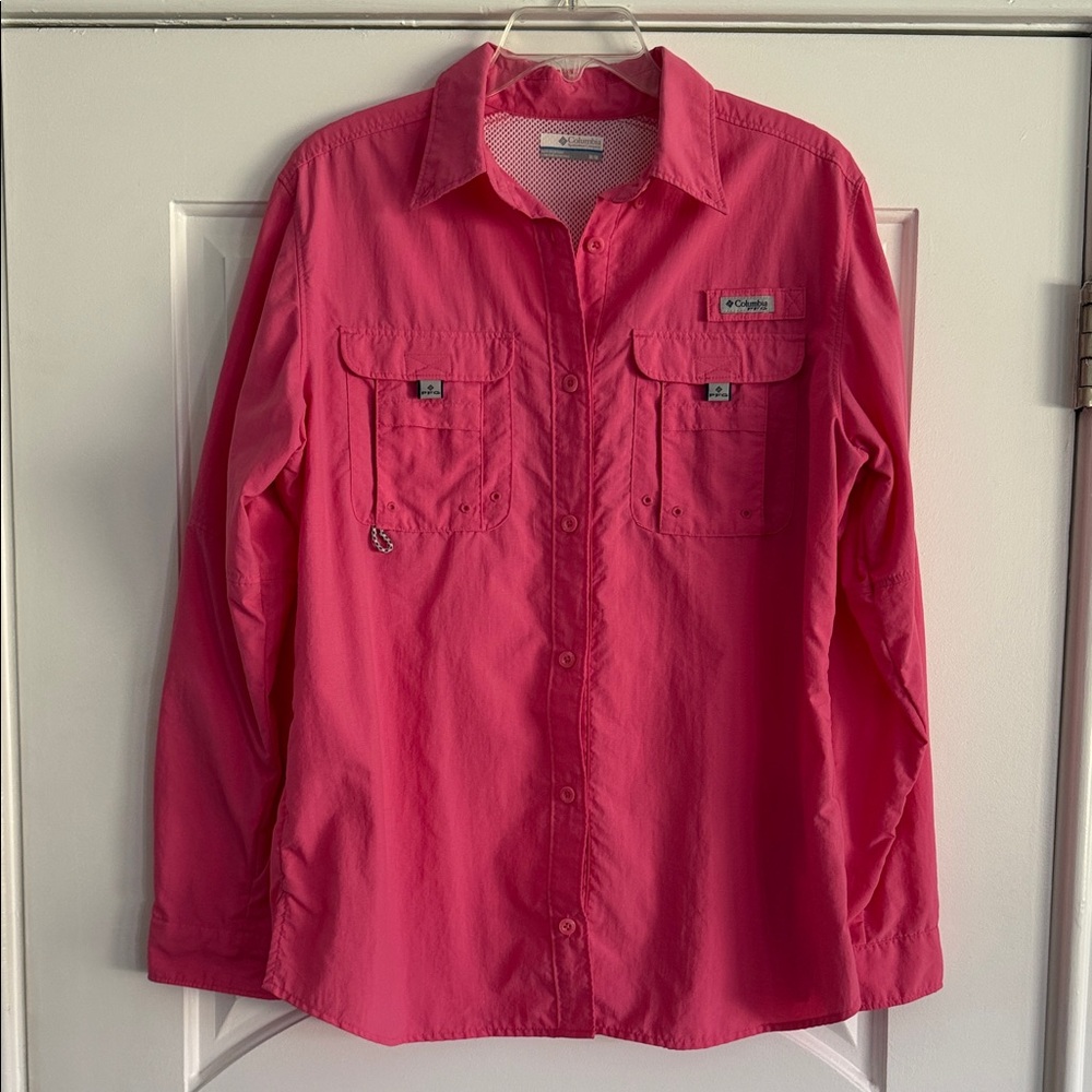 Columbia PFG Performance Button Front Shirt EUC
